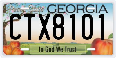GA license plate CTX8101