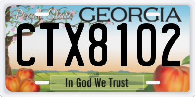 GA license plate CTX8102