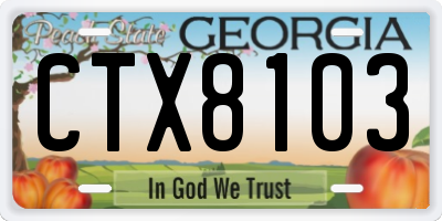 GA license plate CTX8103