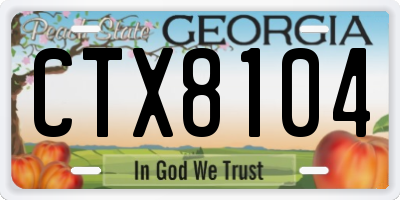 GA license plate CTX8104