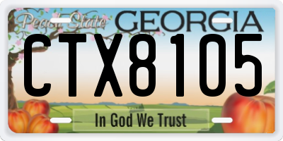 GA license plate CTX8105