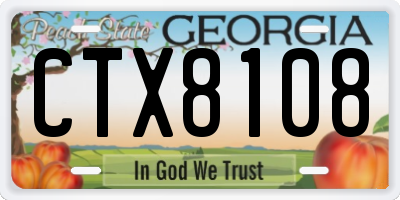 GA license plate CTX8108