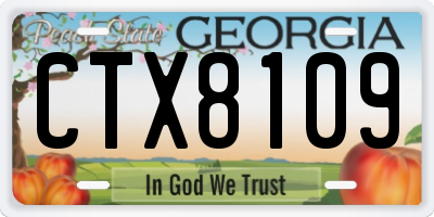 GA license plate CTX8109