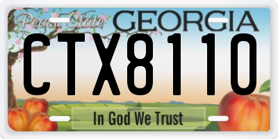 GA license plate CTX8110