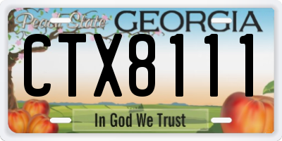 GA license plate CTX8111