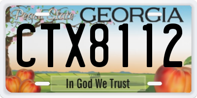 GA license plate CTX8112