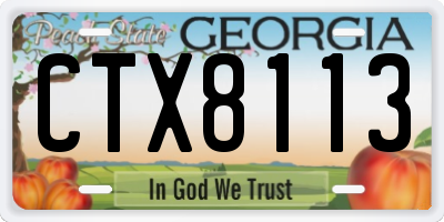 GA license plate CTX8113