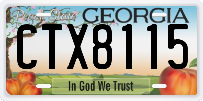 GA license plate CTX8115