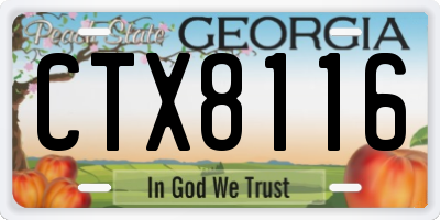 GA license plate CTX8116