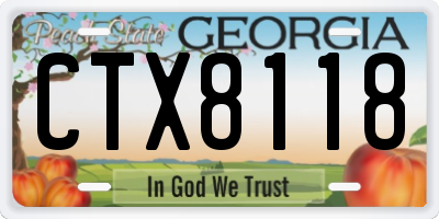 GA license plate CTX8118