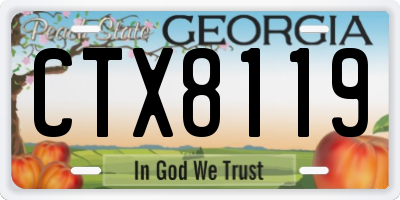 GA license plate CTX8119