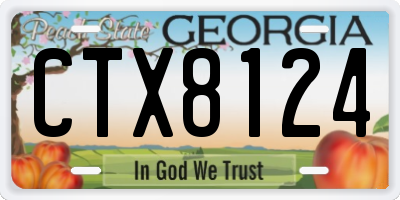 GA license plate CTX8124