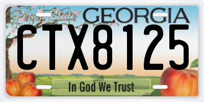 GA license plate CTX8125