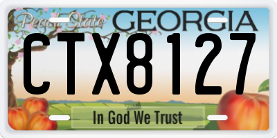 GA license plate CTX8127