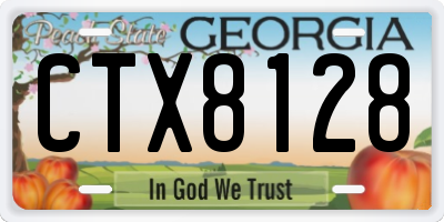 GA license plate CTX8128
