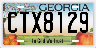 GA license plate CTX8129
