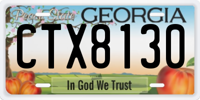 GA license plate CTX8130