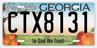 GA license plate CTX8131