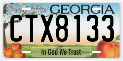 GA license plate CTX8133