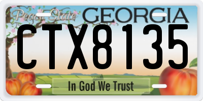 GA license plate CTX8135