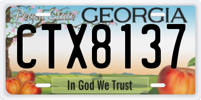 GA license plate CTX8137