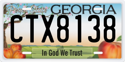 GA license plate CTX8138