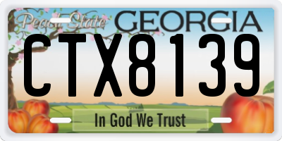 GA license plate CTX8139