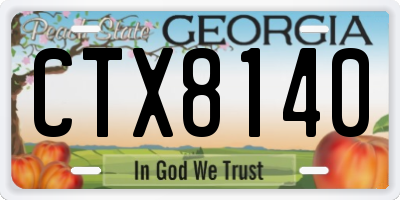 GA license plate CTX8140