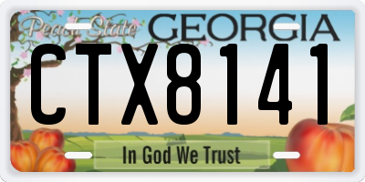 GA license plate CTX8141