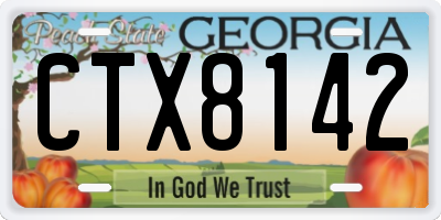 GA license plate CTX8142