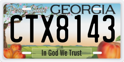 GA license plate CTX8143