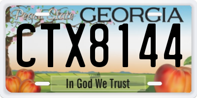 GA license plate CTX8144