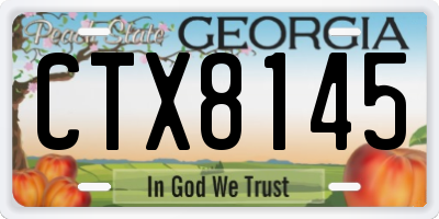 GA license plate CTX8145