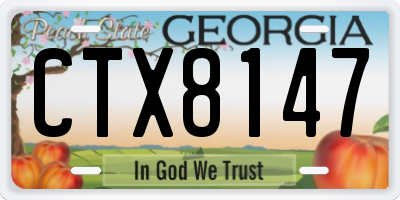 GA license plate CTX8147