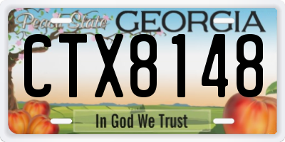 GA license plate CTX8148