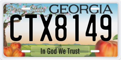 GA license plate CTX8149