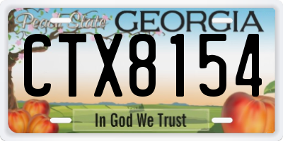GA license plate CTX8154