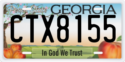 GA license plate CTX8155