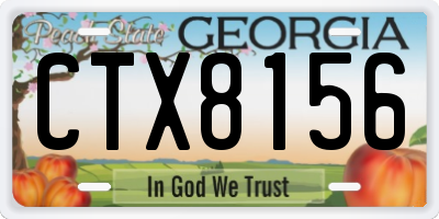 GA license plate CTX8156