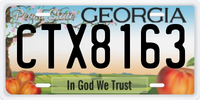 GA license plate CTX8163