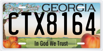 GA license plate CTX8164