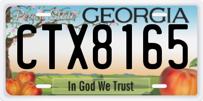 GA license plate CTX8165