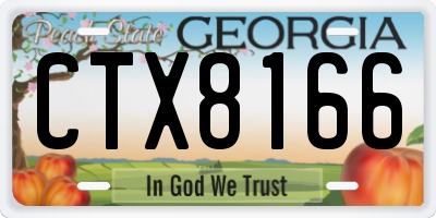GA license plate CTX8166