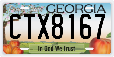 GA license plate CTX8167
