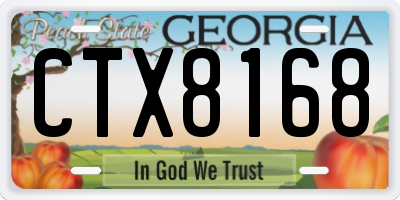 GA license plate CTX8168