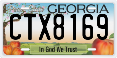 GA license plate CTX8169