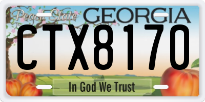 GA license plate CTX8170