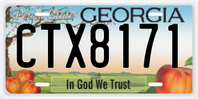 GA license plate CTX8171