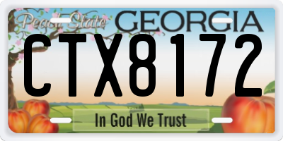GA license plate CTX8172
