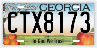 GA license plate CTX8173